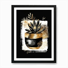 Gold Succulent Art Print