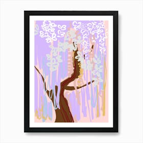 Weeping Willow Tree Pastel Abstract Art Print