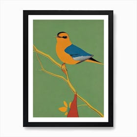 Swallow Midcentury Illustration Bird Art Print