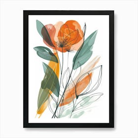 Orange Flowers 9 Art Print