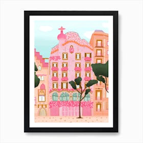 Barcelona City Art Print