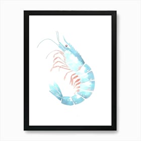 Watercolor Shrimp Illustration 2 Art Print