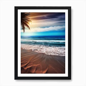 Sunset Beach Wallpaper Art Print