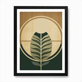 Leaf In A Circle, Boho Decor 1 Art Print