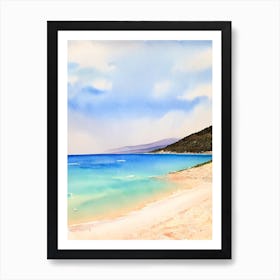 Myrtos Beach 2, Kefalonia, Greece Watercolour Art Print