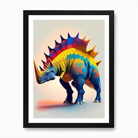 Pachyrhinosaurus Primary Colours Dinosaur Art Print