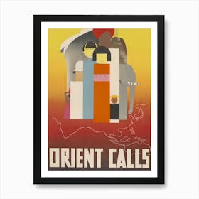 Orient Calls - vintage poster from 1936 Art Print