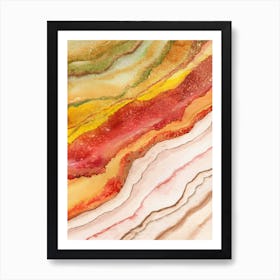 Agate Inspired Watercolor Abstract 3 Art Print