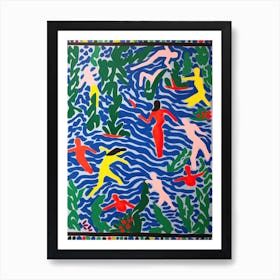 Swimming In The Style Of Matisse 1 Art Print