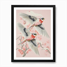 Vintage Japanese Inspired Bird Print Eurasian Sparrowhawk 2 Art Print