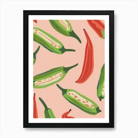 Okra Abstract Pattern 2 Art Print