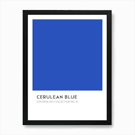 Cerulean Blue Color Block Collection Wall Art Print