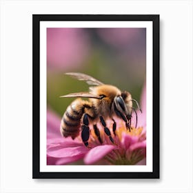 Pink Bee 1 Art Print