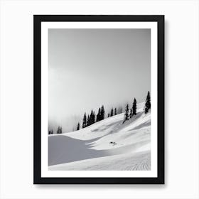 La Parva, Chile Black And White Skiing Poster Art Print