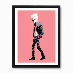 Rebel in Pink Hues, Punk Art Print