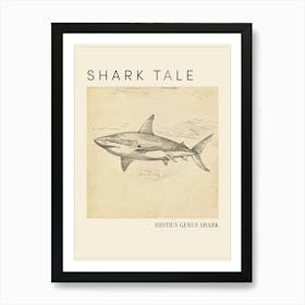 Isistius Genus Shark Vintage Illustration 1 Poster Art Print