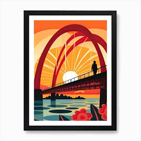 Peace Bridge, Canada, Colourful 1 Art Print