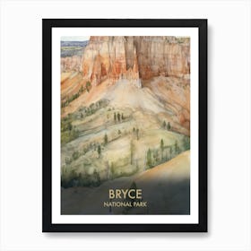 Bryce Canyon National Park Watercolour Vintage Travel Poster 2 Art Print