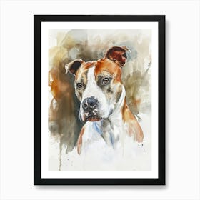 Staffordshire Bull Terrier Acrylic Painting 8 Art Print