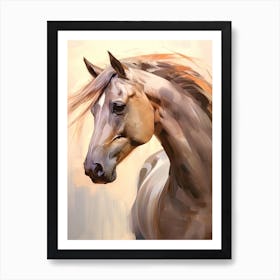 Tan Horse Head Painting Close Up Art Print