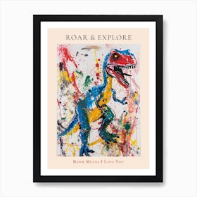 T Rex Paint Splash Graffiti Poster Art Print