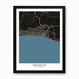 Brighton Black Blue Art Print