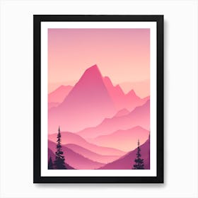 Misty Mountains Vertical Background In Pink Tone 53 Art Print