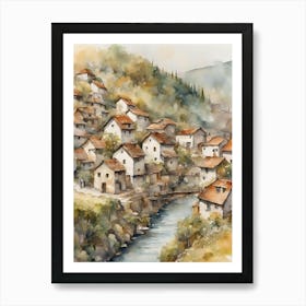 Village By The River Art Print