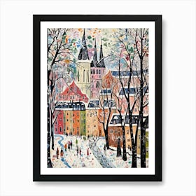 Winter Snow Munich   Germany Snow Illustration 2 Art Print