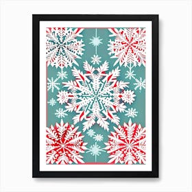 Winter Snowflake Pattern, Snowflakes, Vintage Sketch 2 Art Print