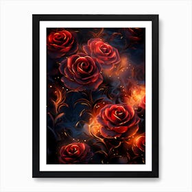 Roses Wallpaper 1 Art Print