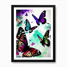 Colorful Butterflies 165 Art Print