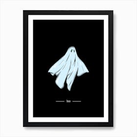 Halloween Ghost Poster, Simple Statement Print Art Print