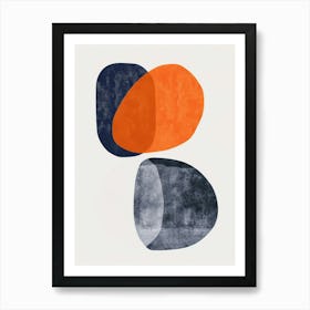 Abstract Orange And Blue Art Print