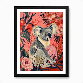 Floral Animal Painting Koala 3 Art Print