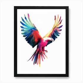 Colourful Geometric Bird Vulture 2 Art Print