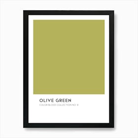 Olive Green Color Block Collection Art Print