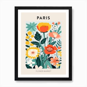 Flower Market Poster Paris France Art Print