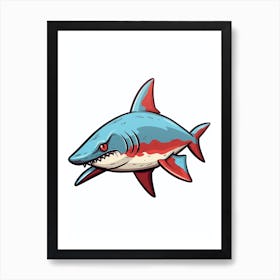 A Blacktip Shark In A Vintage Cartoon Style 3 Art Print