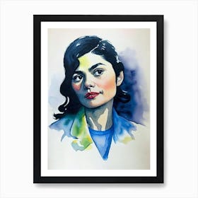 Audrey Tautou In Amélie Watercolor Art Print