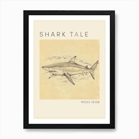 Whale Shark Vintage Illustration 4 Poster Art Print