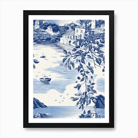 Amalfi Coast, Italy, Inspired Travel Pattern 1 Art Print