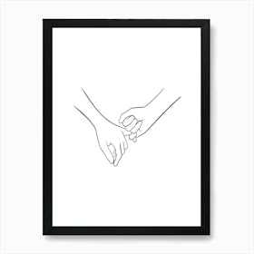 Couple Holding Hands Vector Illustration Art Print