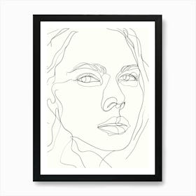 Portrait Of A Woman Hand Drawing Line Art 19 Art Print