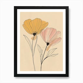 Seoul Flower Market Boho Minimalist Style 1 Art Print