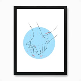 Couple Holding Hands 3 Art Print