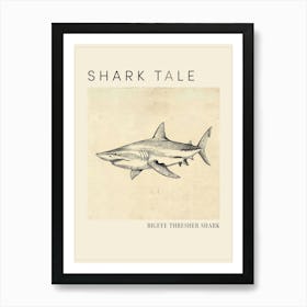 Bigeye Thresher Shark Vintage Illustration 5 Poster Art Print