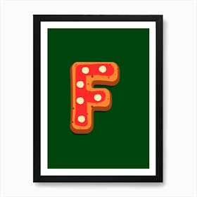 Gingerbread Christmas Letters Living Room Holiday Display Green 06 Art Print