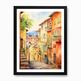 Bergamo, Italy Watercolour Streets 1 Art Print