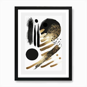 Abstract Black And Gold Painting 19 Art Print